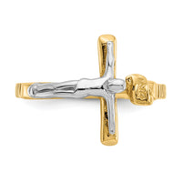 14k Two-tone Polished INRI Crucifix Ring-K5122