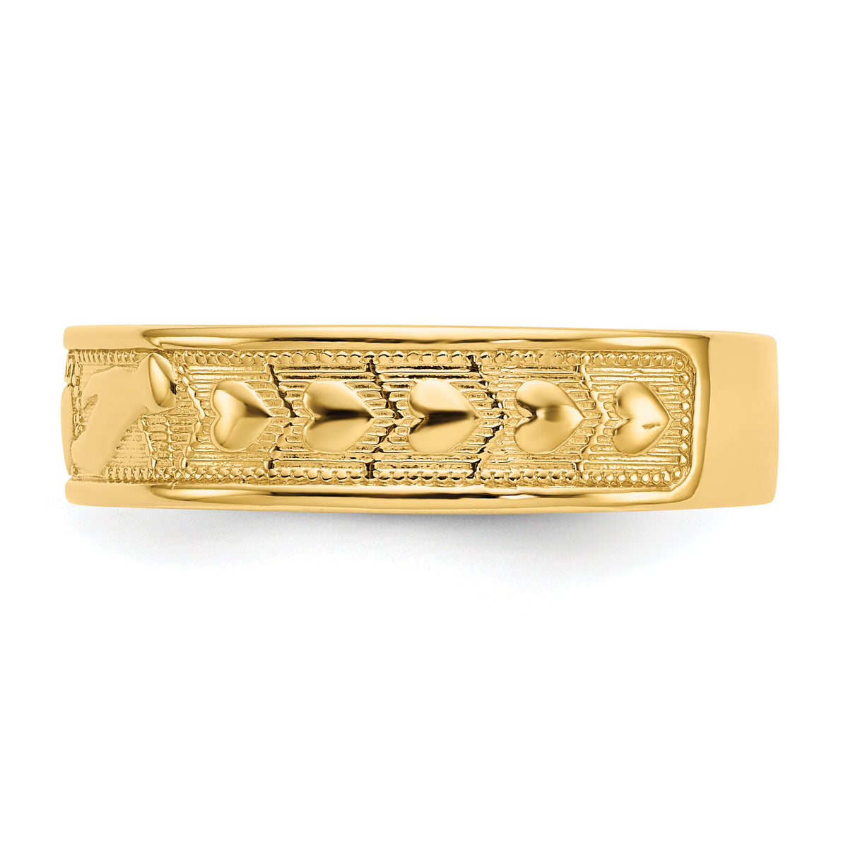 14k Polished Claddagh Band-K5135