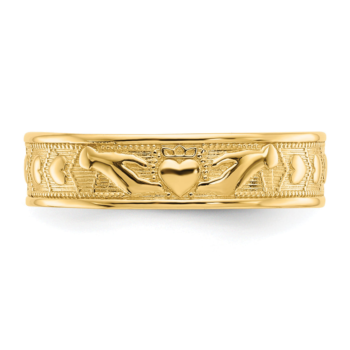 14k Polished Claddagh Band-K5135