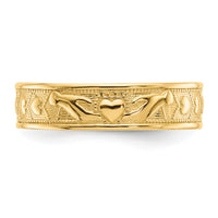 14k Polished Claddagh Band-K5135