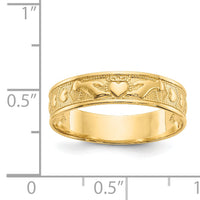 14k Polished Claddagh Band-K5135