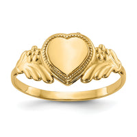 14k Polished Heart Baby Ring-K5139