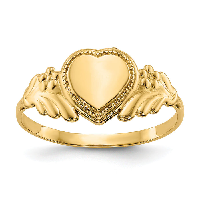 14k Polished Heart Baby Ring-K5139