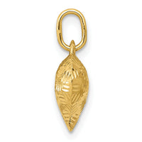 14K Polished Basket Weave Pattern 3-D Heart Pendant-K5145
