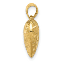 14K Polished Basket Weave Pattern 3-D Heart Pendant-K5146