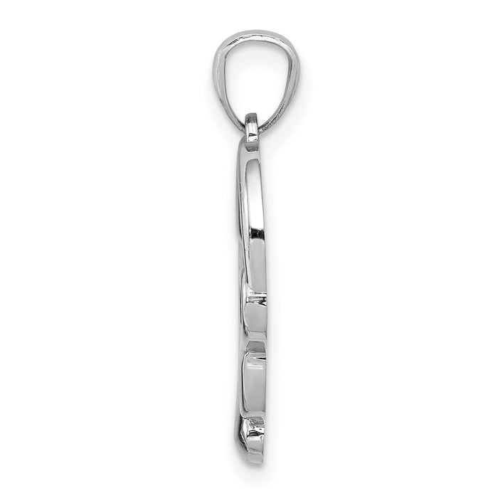 14k White Gold Polished Small Infinity Heart Pendant-K5166