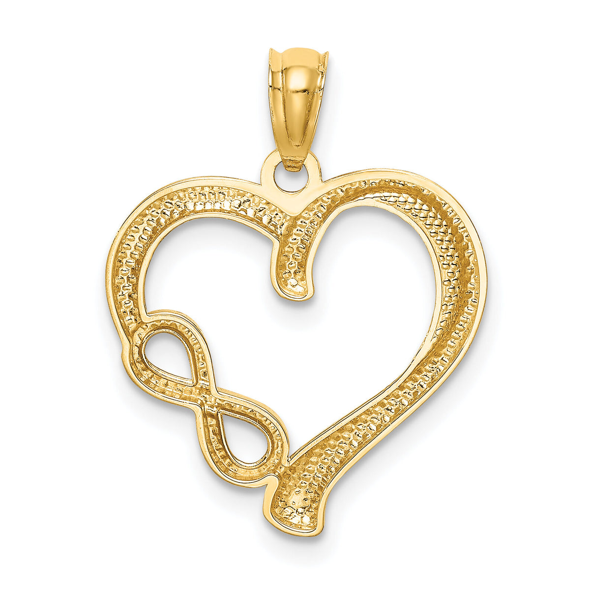 14K Polished Infinity Symbol Heart Pendant-K5169