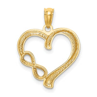 14K Polished Infinity Symbol Heart Pendant-K5169