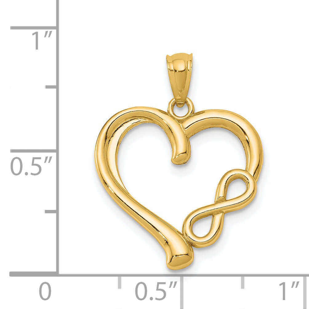 14K Polished Infinity Symbol Heart Pendant-K5169