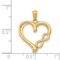 14K Polished Infinity Symbol Heart Pendant-K5169