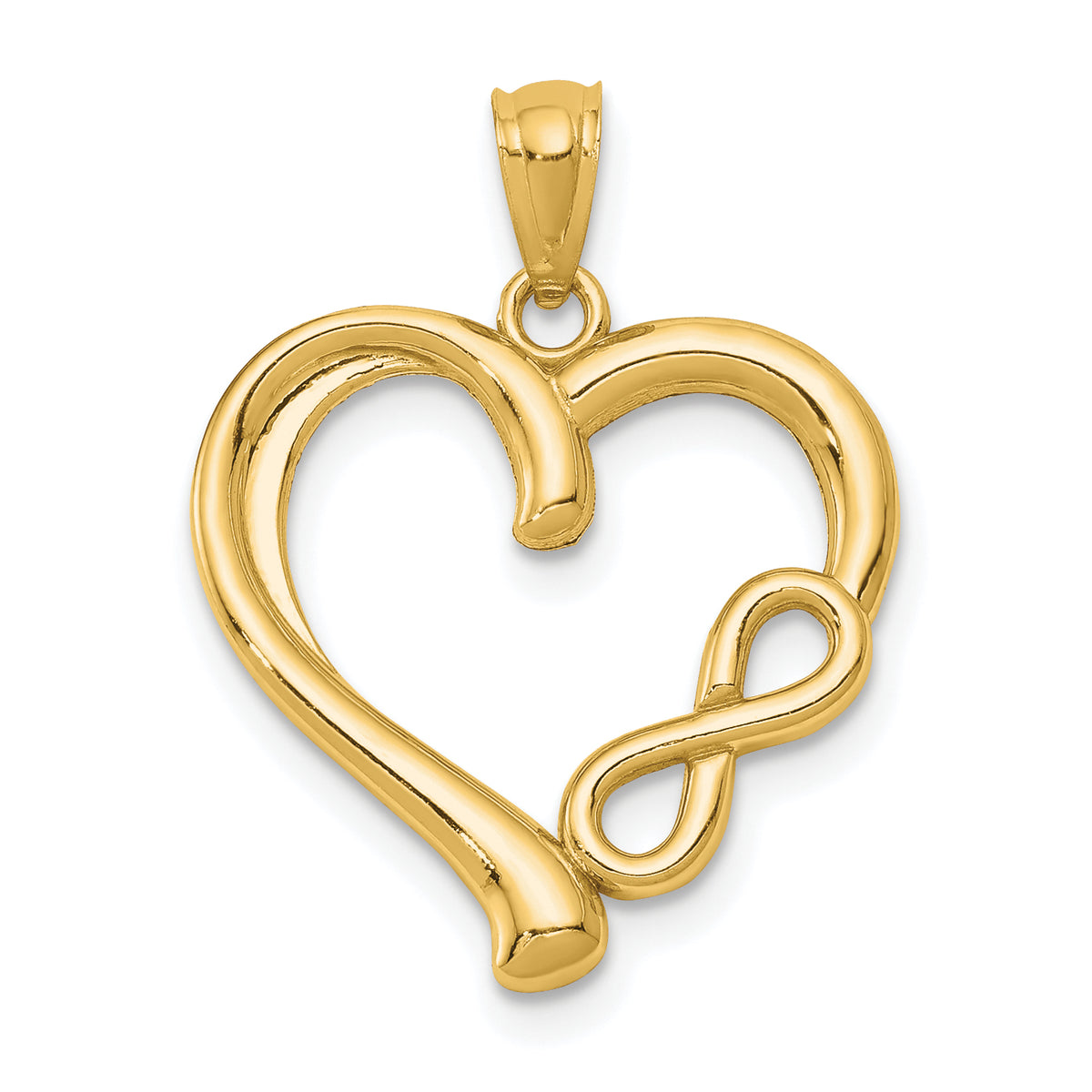 14K Polished Infinity Symbol Heart Pendant-K5169