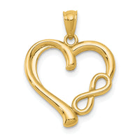 14K Polished Infinity Symbol Heart Pendant-K5169