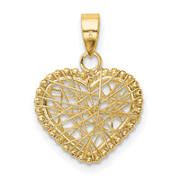 14K Polished Wire Heart Pendant-K5172
