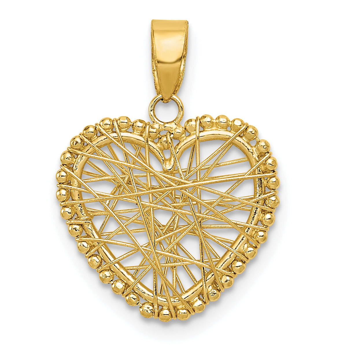 14K Polished Wire Heart Pendant-K5172