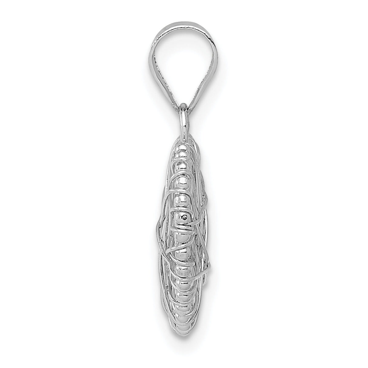 14K White Gold Open Wire Heart Pendant-K5173