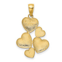 14K and White Rhodium Polished Hearts Pendant-K5176