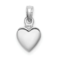 14K White Gold Polished 3D Heart Pendant-K5179W