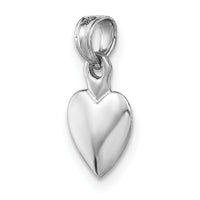 14K White Gold Polished 3D Heart Pendant-K5179W