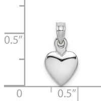 14K White Gold Polished 3D Heart Pendant-K5179W