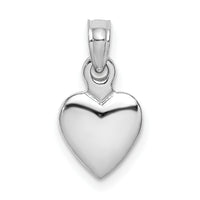 14K White Gold Polished 3D Heart Pendant-K5179W