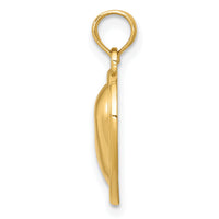 14k Polished Domed Heart Pendant-K5181