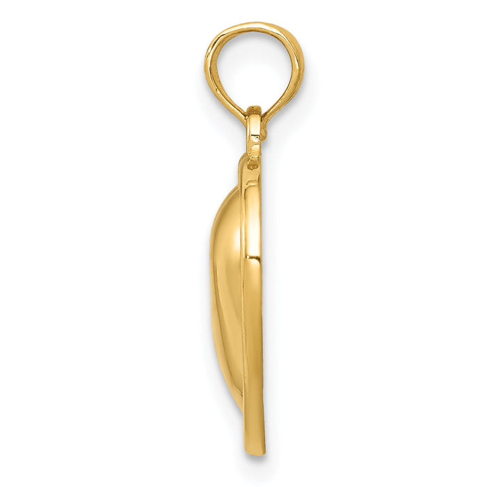 14k Polished Domed Heart Pendant-K5181