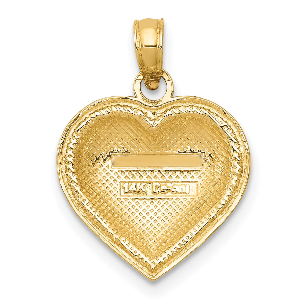 14k Polished Domed Heart Pendant-K5181