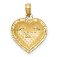 14k Polished Domed Heart Pendant-K5181