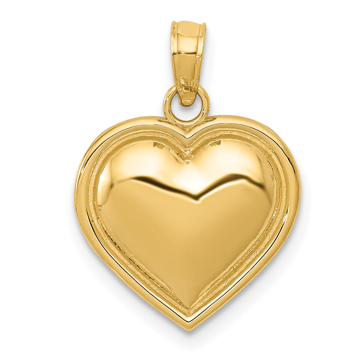 14k Polished Domed Heart Pendant-K5181