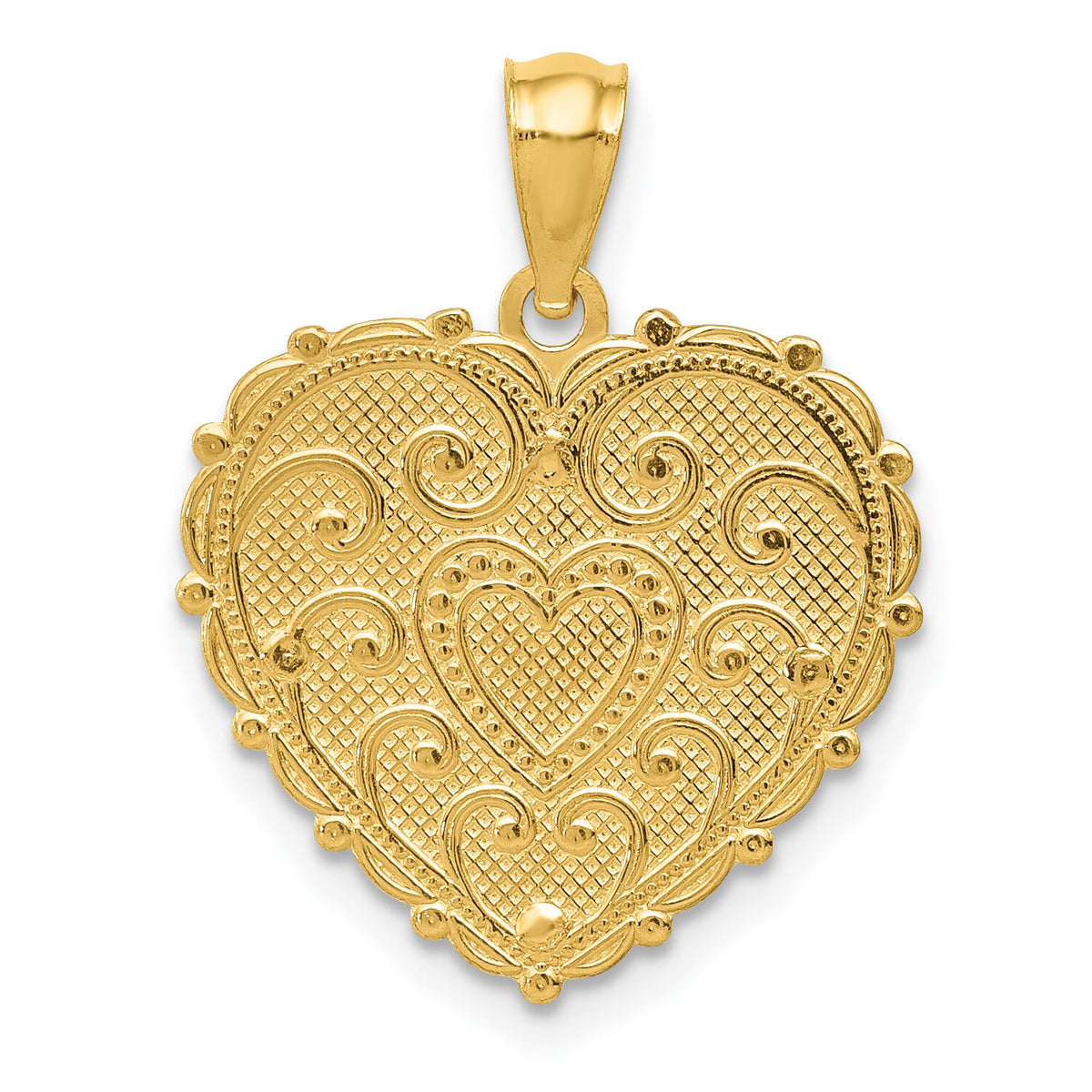14k Tri-color Polished #1 MOM Shadowbox Pendant-K5191