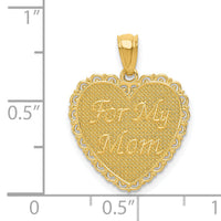 14K Gold Reversible FOR MY MOM/ Thanks For Everything Pendant-K5194