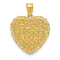 14K Gold Reversible FOR MY MOM/ Thanks For Everything Pendant-K5194