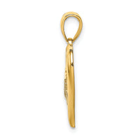 14K Polished MOM Heart Pendant-K5196