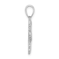 14K White Gold Heart w/MOM Charm-K5196W