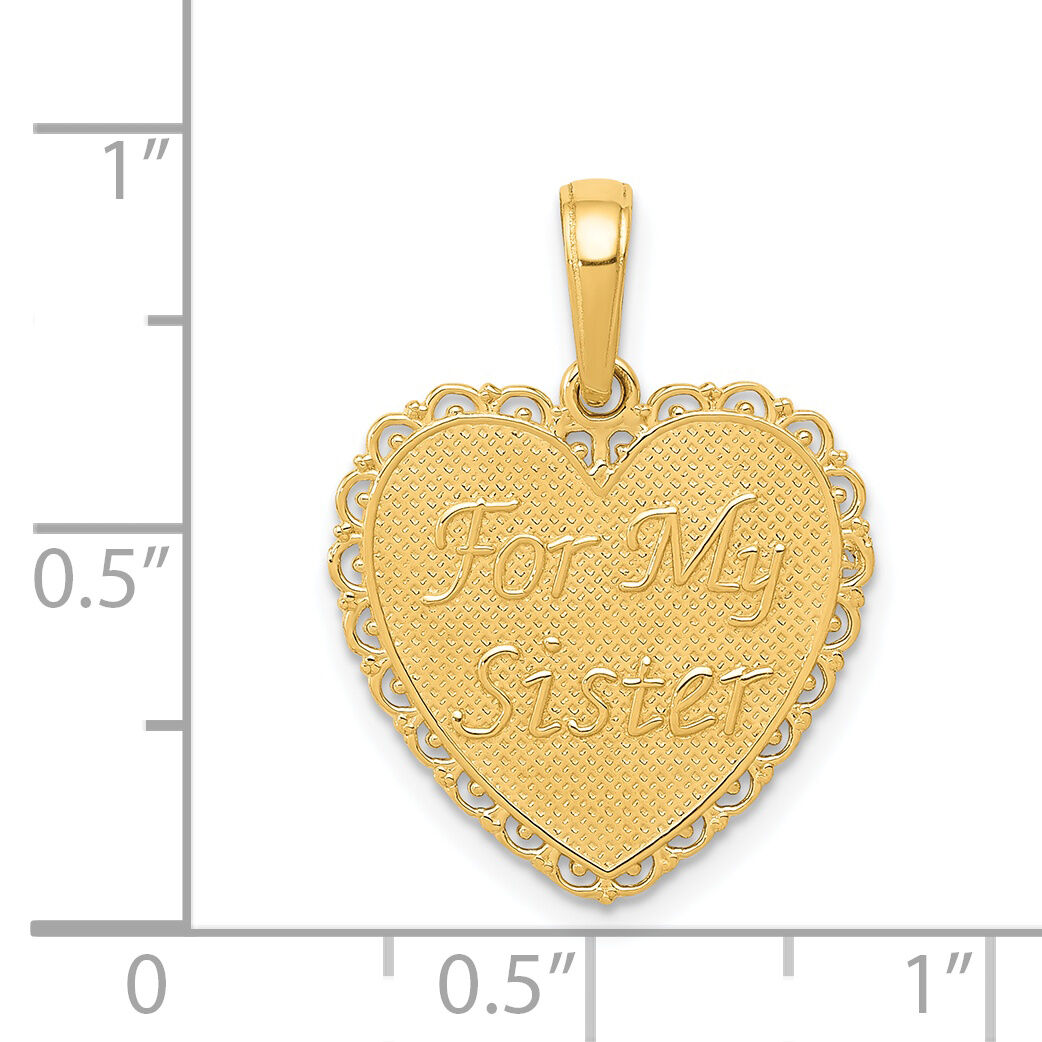 14K Reversible FOR MY SISTER-FRIENDS FOREVER Pendant-K5207