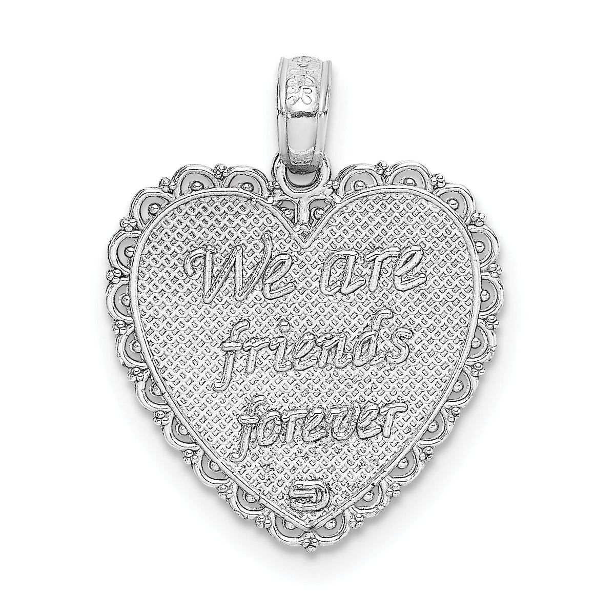 14K White Reversible FOR MY SISTER-FRIENDS FOREVER Pendant-K5207W