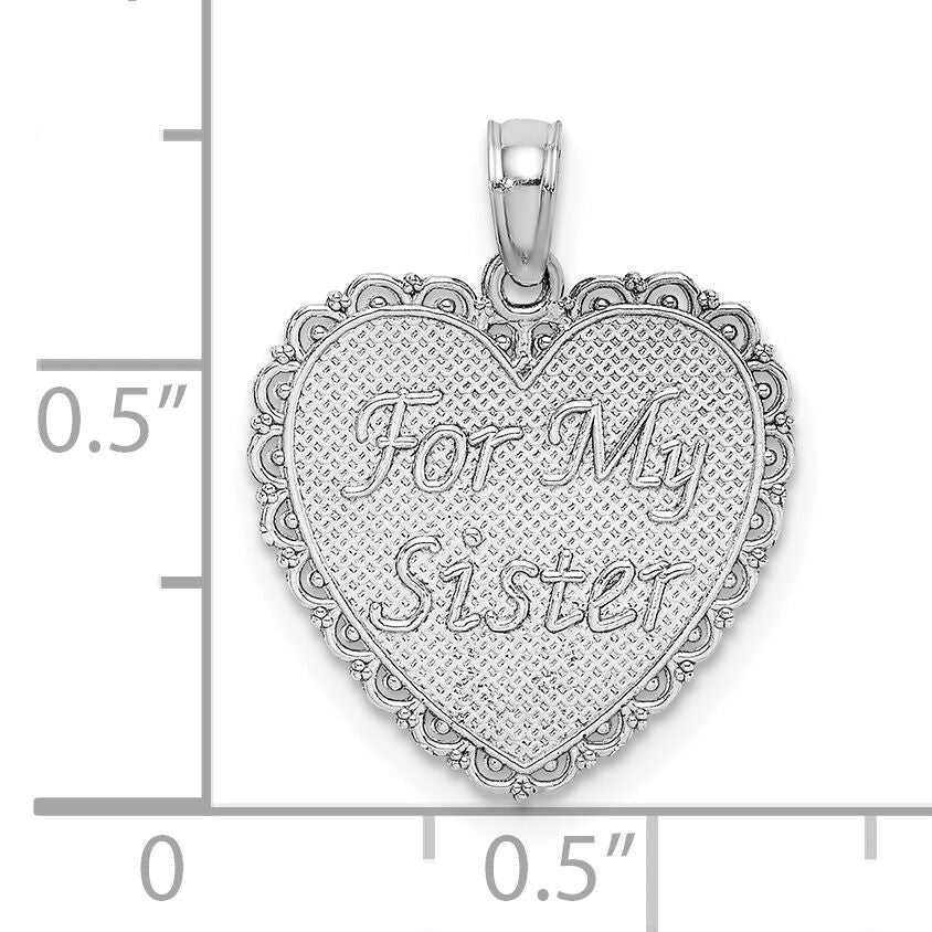 14K White Reversible FOR MY SISTER-FRIENDS FOREVER Pendant-K5207W