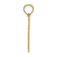 14K Gold Polished DADDYS LITTLE GIRL Textured Heart Charm-K5211