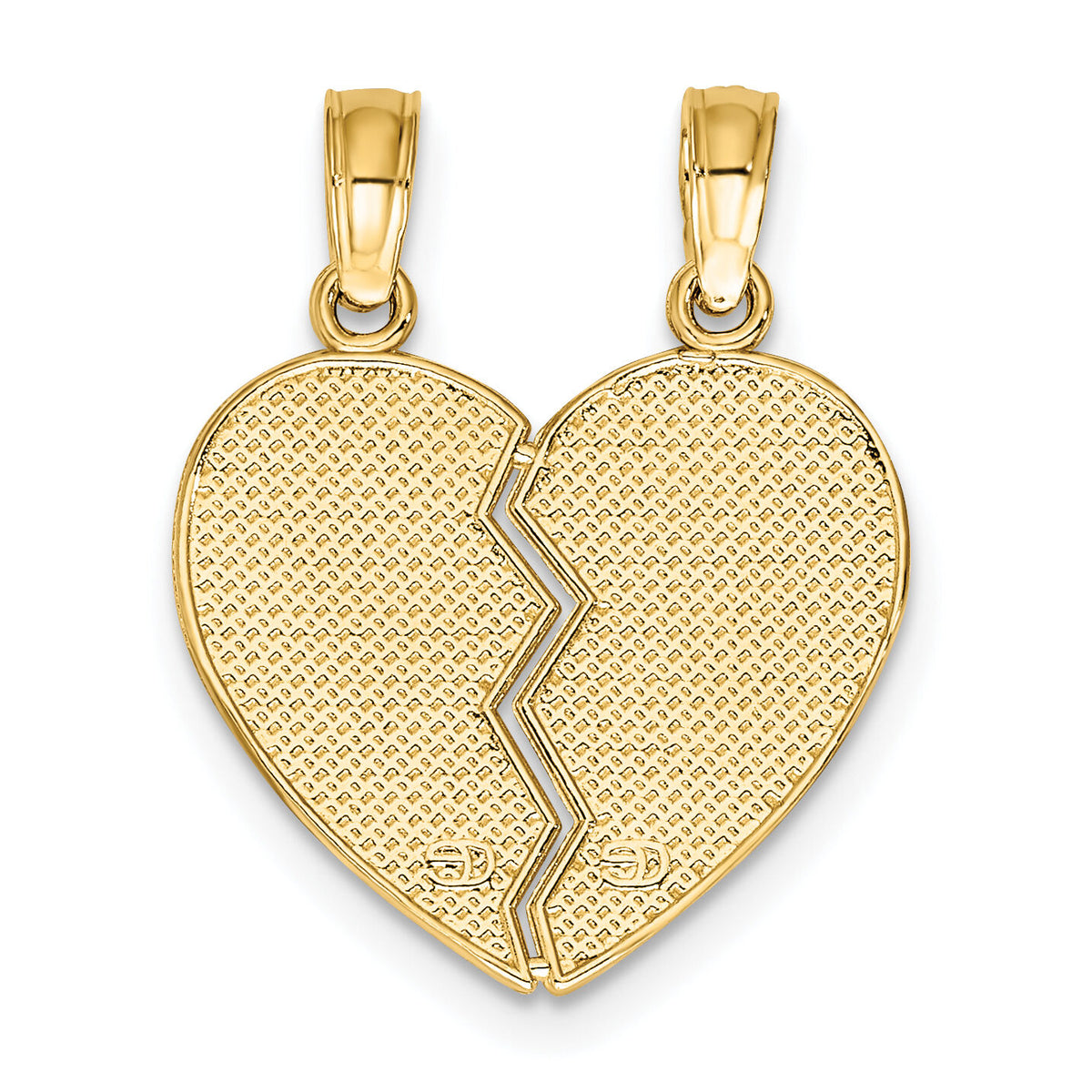 14k Break-Apart KEEP WATCH BETWEEN Heart Charm-K5224
