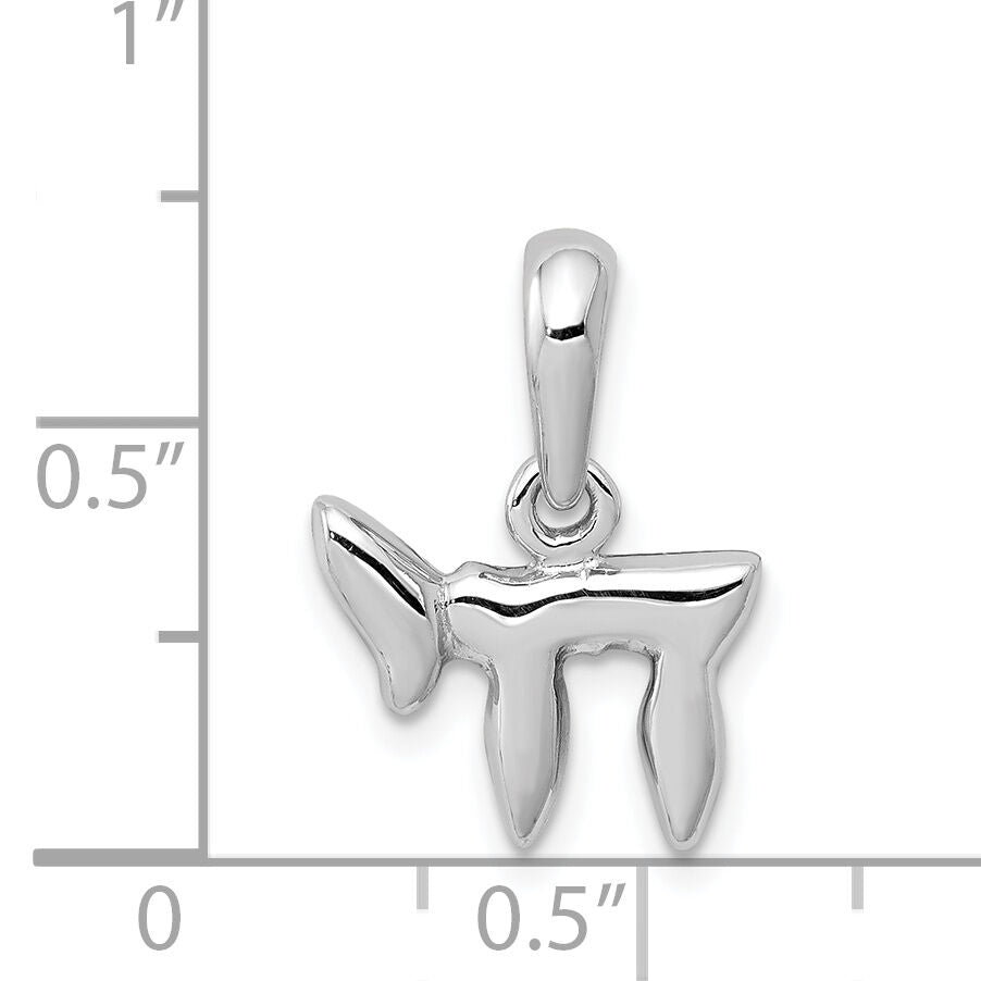 14k White Gold Chai (Life) Pendant-K526