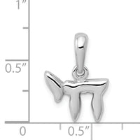 14k White Gold Chai (Life) Pendant-K526