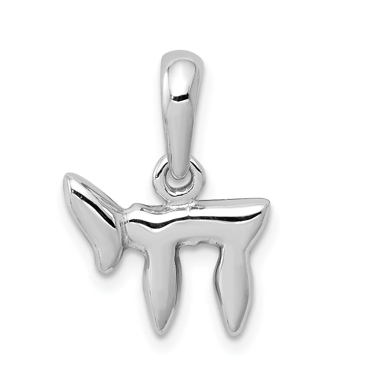 14k White Gold Chai (Life) Pendant-K526