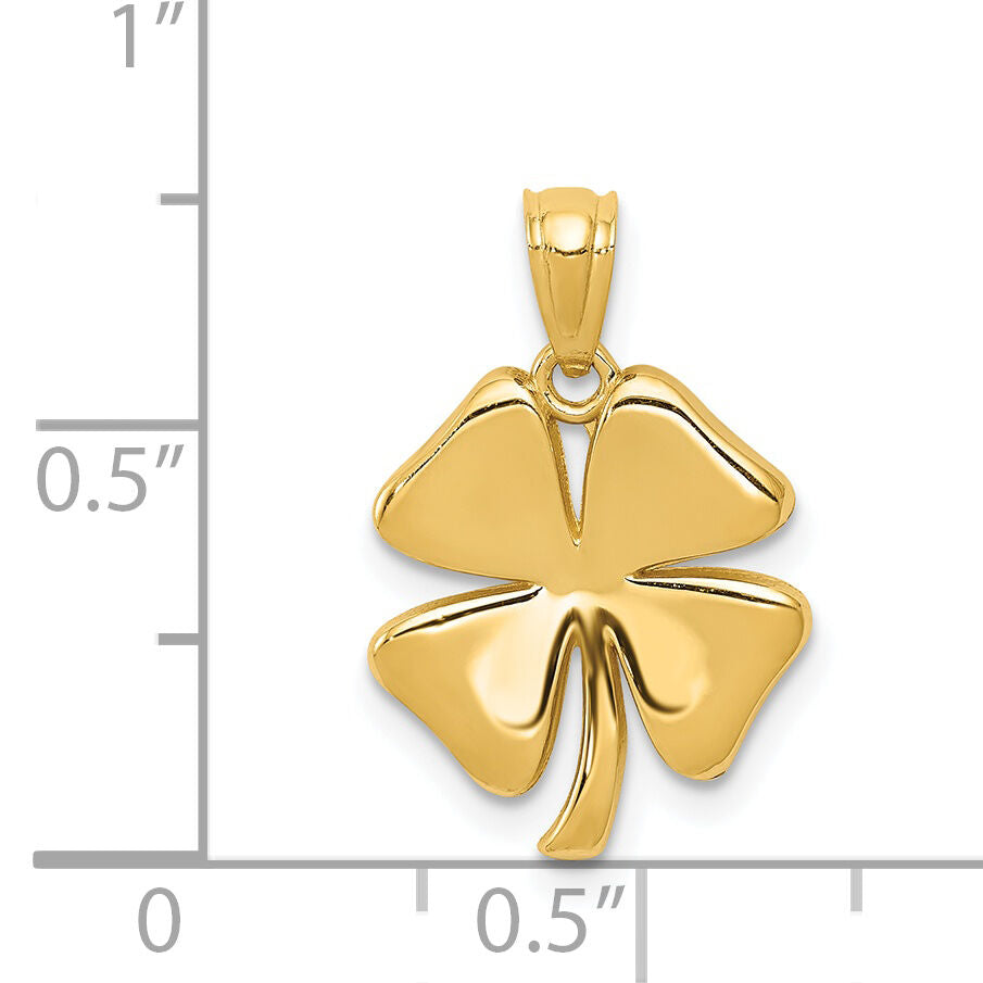 14k Gold Polished 4 Leaf Clover Pendant-K5267