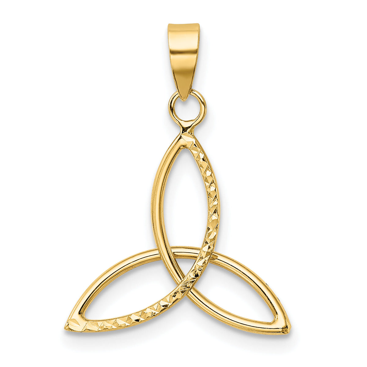 14K Diamond Cut Trinity Pendant-K5274