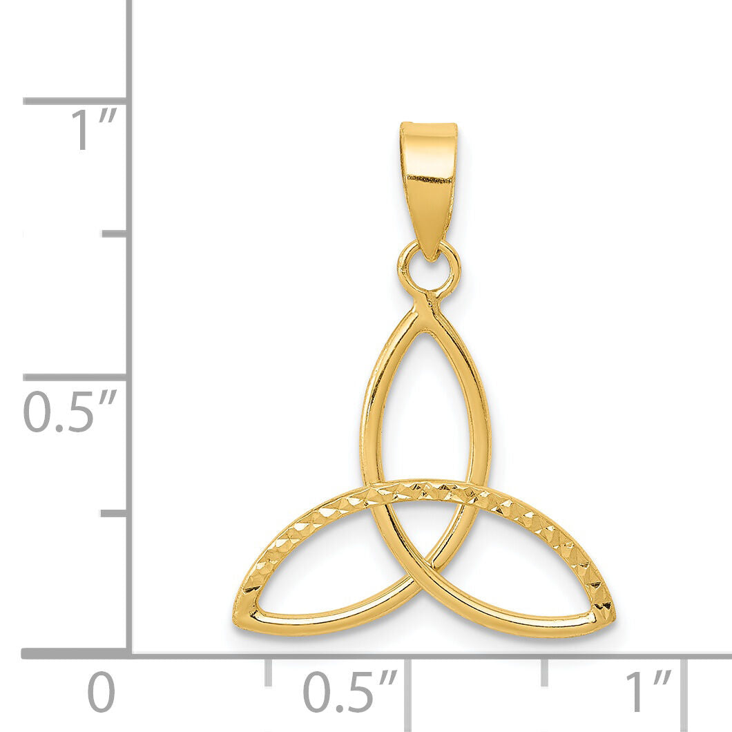 14K Diamond Cut Trinity Pendant-K5274