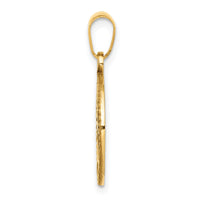 14K Gold Polished Small Tree of Life in Round Pendant-K5277