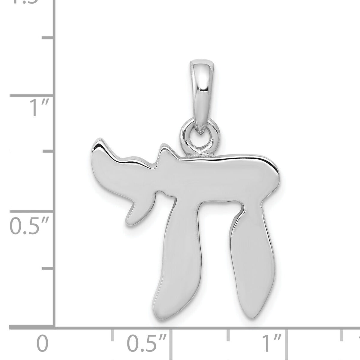 14K White Gold Chai Life Pendant-K528