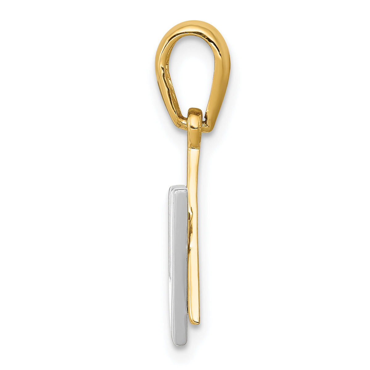 14K Two-tone Star of David w/Shin Charm-K529
