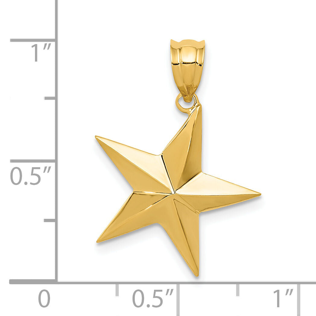14k Polished Star Pendant-K5306