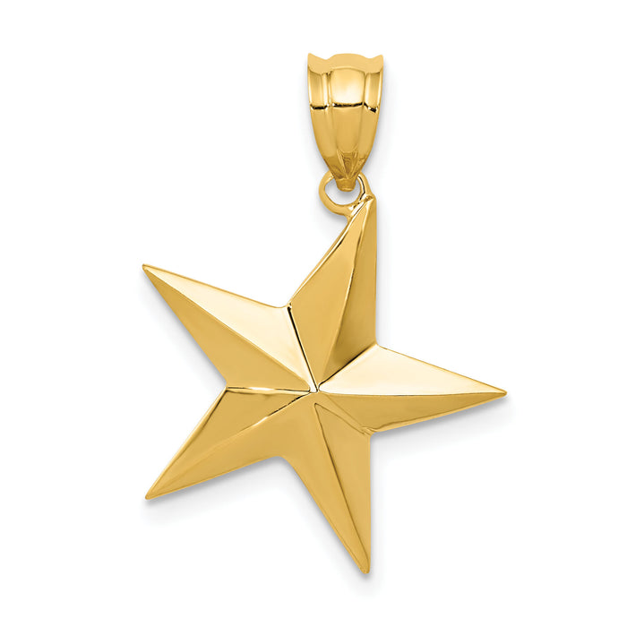 14k Polished Star Pendant-K5306